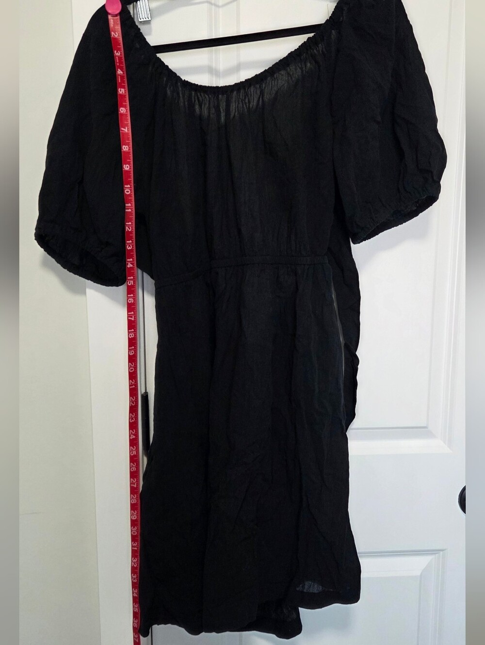 Old Navy Black Puff-Sleeve Casual Dress